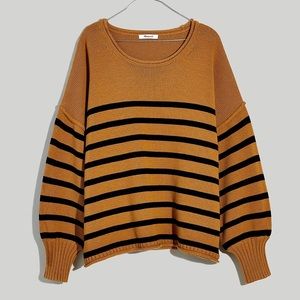 Madewell Conway Pullover Sweater Stripe Toffee